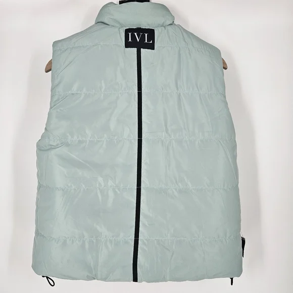 IVL Collective Revolve Black & Green Faux Leather Reversible Puffer Vest - Picture 9 of 14